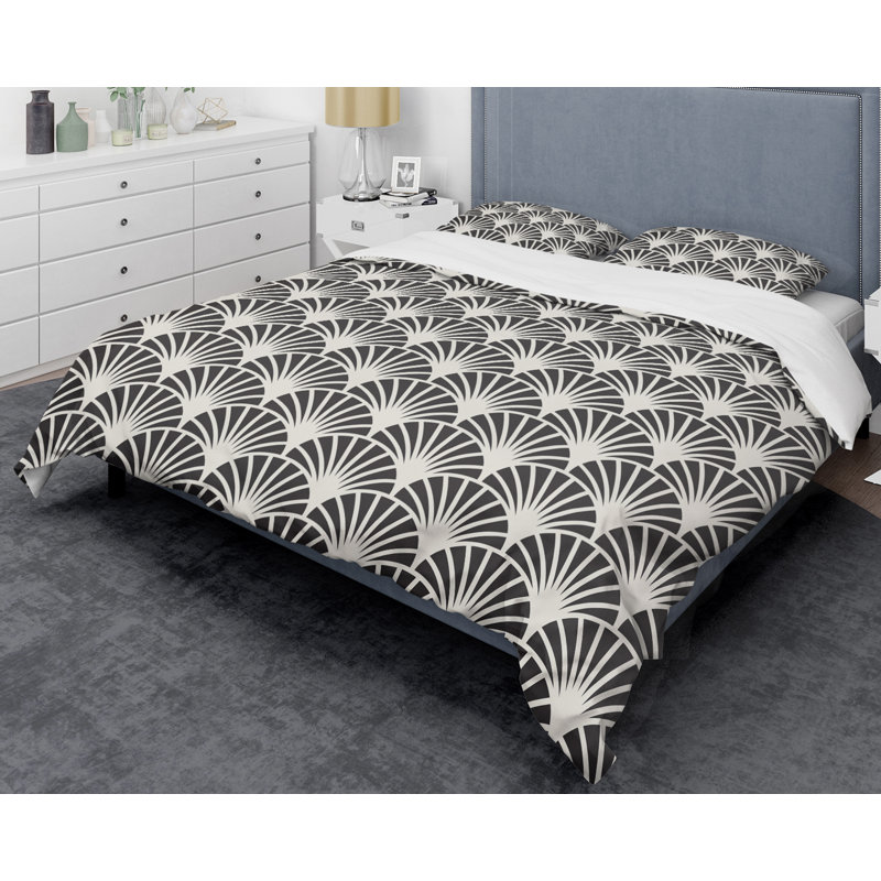 Bless international Retro Art Deco Waves I Duvet Cover Set Wayfair